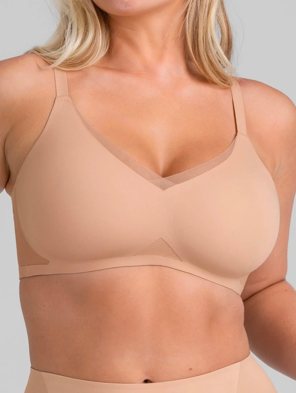 Honeylove Liftwear Crossover Contour Comfort Wire Free Nude Bra Size 2X